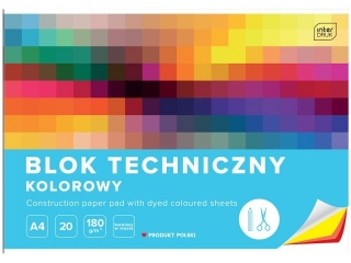 Blok tech.kol.A4 20 180g barw.w masie [opakowanie=5szt]