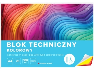 Blok tech.kol.A4 20 180g barw.w masie [opakowanie=5szt]