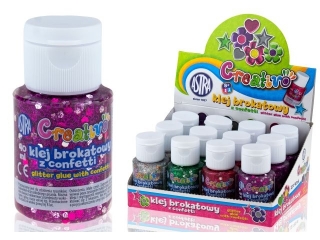Klej brokatowy z confetti Creativo ASTRA 40 ml - 12 szt. display (0%)