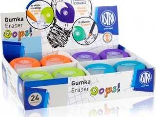 Gumka dwustronna do dugopisw wymazywalnych i owkw ASTRAPEN OOPS! - 24 szt. display [opakowanie=24szt]