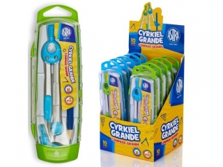 Cyrkiel metalowy z ołówkiem Grande ASTRA - 10 szt. display (5%)