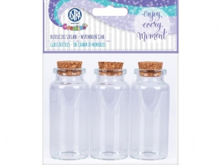 Buteleczki szklane Creativo 3 sztuki 30ml - Wspomnie czar [opakowanie=12szt]