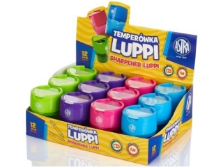 Temperówka z dwoma otworami i dużym pojemnikiem Luppi ASTRA - 12 szt. display (4%)