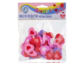 Naklejki samoprzylepne Creativo na piance - Pastelowe serduszka [opakowanie=24szt]