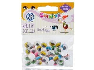 Oczy samoprzylepne z rz�sami Creativo 10 mm - Oczy Elfa [opakowanie=24szt]