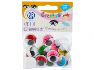 Oczy samoprzylepne z rz�sami Creativo 20 mm - Oczy Primabaleriny [opakowanie=24szt]