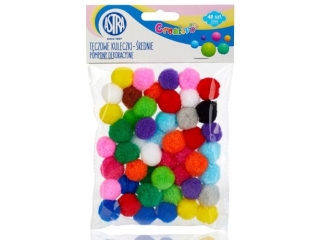 Pompony dekoracyjne Creativo 20 mm - T�czowe kuleczki �rednie [opakowanie=24szt]