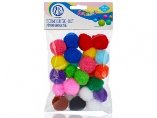 Pompony dekoracyjne Creativo 30 mm - T�czowe kuleczki du�e [opakowanie=24szt]