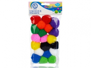 Pompony dekoracyjne Creativo 40 mm - T�czowe kuleczki XXL [opakowanie=24szt]