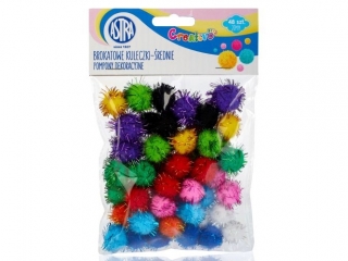Pompony dekoracyjne brokatowe Creativo 20 mm - Brokatowe kuleczki �rednie [opakowanie=24szt]