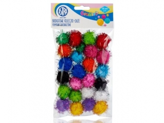 Pompony dekoracyjne brokatowe Creativo 30 mm - Brokatowe kuleczki du�e [opakowanie=24szt]