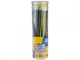 Owki grafitowe trjktne HB z gumk ASTRA - 36 sztuk drum [opakowanie=36szt]