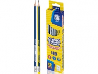 Owki grafitowe trjktne HB z gumk ASTRA - 12 szt. box [opakowanie=12szt]