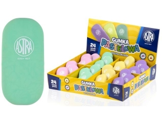 Gumka owalna pastelowa ASTRA PASTEL LINE - 24 szt. display (5%)