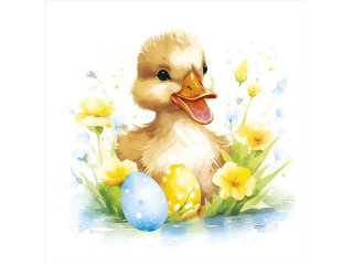 Serwetki POL-MAK Daisy coctail 25cm 20szt. Watercolour Cute Baby Duck  CD_WL_012001 [opakowanie=12szt]