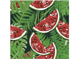 Serwetki POL-MAK Daisy Lunch 33cm 20szt. Watermelon on Green Fern Leaves SD_OG_040901 [opakowanie=24szt]