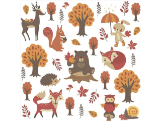 Serwetki POL-MAK Daisy Lunch 33cm 20szt. Woodland Animals SD_OG_042001 [opakowanie=24szt]