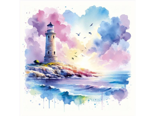 Serwetki POL-MAK Daisy Lunch 33cm 20szt. Watercolour Lighthouse SD_OG_043601 [opakowanie=24szt]