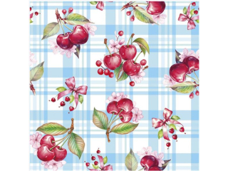 Serwetki POL-MAK Daisy Lunch 33cm 20szt. Cherry Picnic on Blue Check SD_OG_044301 [opakowanie=24szt]