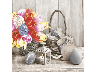 Serwetki POL-MAK Daisy Lunch 33cm 20szt. Natural Easter Composition SD_WL_007201 [opakowanie=24szt]