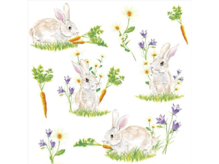 Serwetki POL-MAK Daisy Lunch 33cm 20szt. Bunnies with Carrots SD_WL_012901 [opakowanie=24szt]