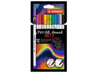STABILO Pen 68 brush etui kartonowe 12 szt. ARTY - Nowości Promocja Targowa Stabilo