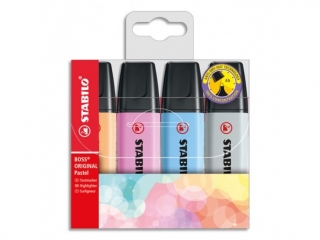 STABILO BOSS ORIGINAL Pastel etui 4 szt. nowe kolory 2021 - Nowości Promocja Targowa Stabilo