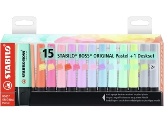 STABILO BOSS ORIGINAL Pastel podstawka na biurko 15 szt. - Nowości Promocja Targowa Stabilo