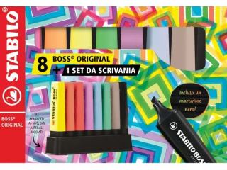 Zakre�lacz STABILO BOSS ORIGINAL podstawka na biurko 8 szt. IT7008-1 [opakowanie=5szt]