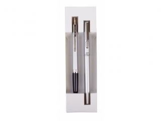 Komplet ZENITH OMEGA METALLIC SILVER- Pi�ro wieczne + D�ugopis automatyczny w etui - box [opakowanie=6szt]