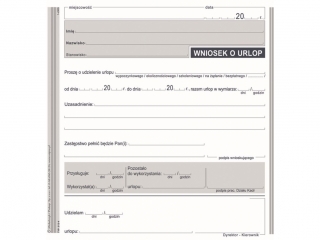 Druk - WU Wniosek o udzielenie urlopu
