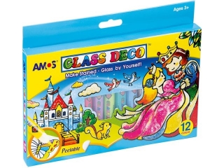 Farby witrażowe AMOS GD10P12R - 10, 5ml x 12 kolorów KWBN24