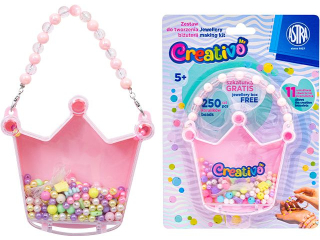 Zestaw koralikw Korona ASTRA Creativo 250 szt + 2m gumki [opakowanie=20szt]