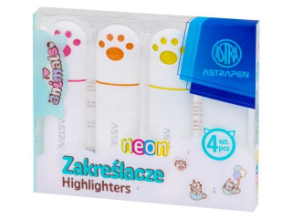 Zakrelacze z uszkami ASTRAPEN ANIMALS - 4 szt. PET box - kolory neonowe [opakowanie=12szt]