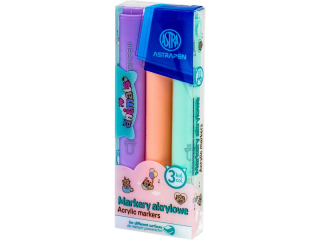 Markery trjktne akrylowe ASTRAPEN ANIMALS -3 kolory PET box [opakowanie=12szt]