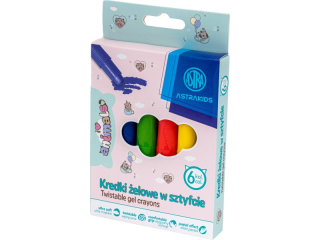 Kredki elowe w sztyfcie ASTRAKIDS ANIMALS - 6 kolorw [opakowanie=6szt]
