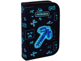 Piórnik pojedynczy jednoklapkowy z wyposażeniem ASTRABAG DARK PIXEL, AC11