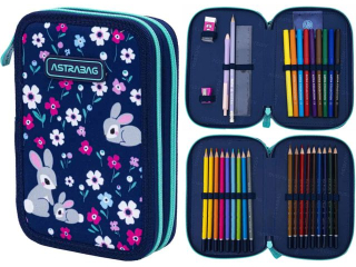 Piórnik podwójny z wyposażeniem ASTRABAG BABY BUNNY, AC21