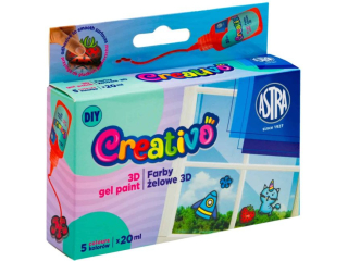 Farby do tworzenia naklejek �elowych ASTRA CREATIVO 5 kol x 20ml [opakowanie=12szt] (CEN+5%)