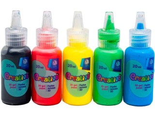 Farby do tworzenia naklejek �elowych ASTRA CREATIVO 5 kol x 20ml [opakowanie=12szt] (CEN+5%)