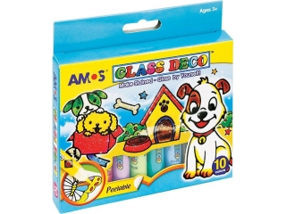 Farby witrażowe AMOS GD10P10 - 10, 5ml x 10 kolorów KWBN24
