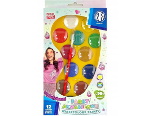 Farby akwarelowe ASTRA Muffinaart 12 kol fi 30 mm - pastel
