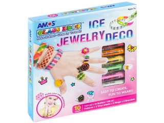 Farby witrażowe AMOS GD10P10 IJ BIŻUTERIA- 10, 5ml x 10 kolorów + akcesoria KWBN24