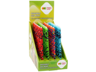 D�ugopis wymazywalny Pixi Blox, 0.5mm, niebieski, display 36 szt., Happy Color [opakowanie=36szt]