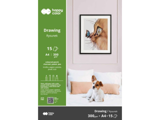 Blok do rysunku ART, 300g, A4, 15 ark, Happy Color
