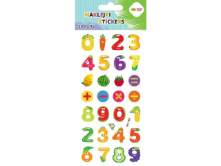 Naklejki 3D PUFFY-Fruit Numbers, 9.5 cm x 22 cm, Happy Color [opakowanie=5szt]