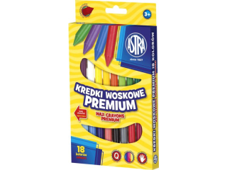 Kredki woskowe Astra 18 kolor�w [opakowanie=4szt] (CEN+5%)