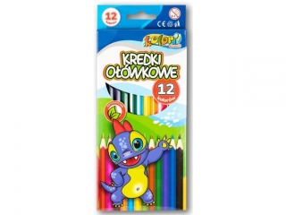 PENMATE KOLORI KREDKI OŁÓWKOWE SZEŚCIOKĄTNE DINO 12 KOLORÓW