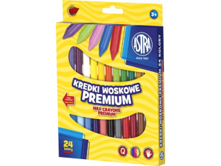 Kredki woskowe Astra 24 kolory [opakowanie=4szt] (CEN+5%)