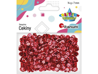 CEKINY OKRĄGŁE czerwone metaliczne7mm 14gCm6r